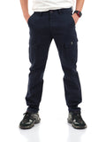 YOS MRTS Pantaloni cargo con logo su tascone NAVY