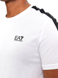 T-shirt basic con piccolo logo e banda logata EA7