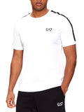 T-shirt basic con piccolo logo e banda logata EA7