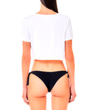T-shirt cropped con arricciatura davanti