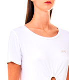T-shirt cropped con arricciatura davanti