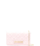 LOVE MOSCHINO PRE Tracolla trapuntata rosa con logo oro cipria