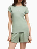 AX ARMANI D T-shirt con monogrammna verde chiaro