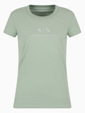 AX ARMANI D T-shirt con monogrammna verde chiaro