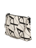 AX ARMANI D Borsa a tracolla con logo all over B.CO NERO