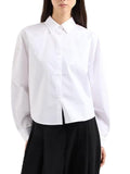 Camicia cropped in popeline di cotone