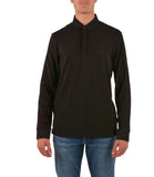 AX ARMANI U Polo manica lunga con piccolo logo nero