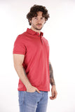 AX ARMANI U Polo basic in cotone con logo CARDINALE