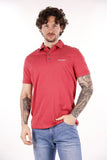 AX ARMANI U Polo basic in cotone con logo CARDINALE