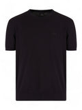 T-shirt in maglia con posini e fondo a costine