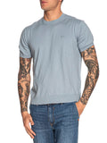 AX ARMANI U T-shirt in maglia di cotone con piccolo logo polvere