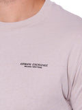 AX ARMANI U T-shirt in jersey di cotone con logo LILLA/GRIGIO
