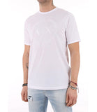 AX ARMANI U T-shirt maxi logo tono su tono bianco