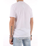 AX ARMANI U T-shirt maxi logo tono su tono bianco