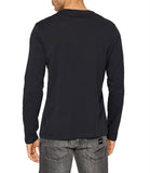 AX ARMANI U T-shirt manica lunga in cotone con logo NAVY
