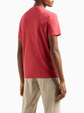 AX ARMANI U T-shirt in jersey di cotone regular con logo grande CARDINALE