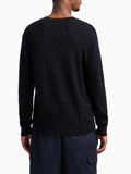AX ARMANI U Maglioncino girocollo con trama BLU SCURO