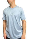 AX ARMANI U T-shirt con logo ricamato centrale celeste