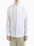 AX ARMANI U Camicia casual di lino bianco