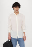 AX ARMANI U Camicia di lino regular fit bianco