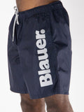 BLAUER U Shorts mare costume a pantaloncino logo blu