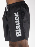BLAUER U Shorts mare costume a pantaloncino logo nero