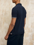 BLAUER U Polo con profili contrasto e logo blu