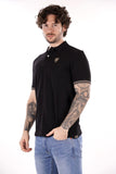 BLAUER U Polo in cotone con logo oakland nero
