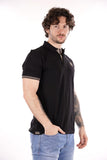 BLAUER U Polo in cotone con logo oakland nero
