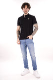 BLAUER U Polo in cotone con logo oakland nero