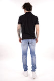 BLAUER U Polo in cotone con logo oakland nero