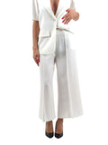 CHORAL CCDRLL Pantalone cropped a campana bianco