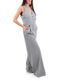 CHORAL CCDRLL Tuta elegante con pinces grigio