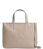 CK ACC.D COL Shopping bag sculpted mini tote beige