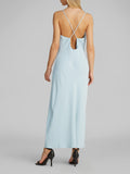 CK D COL Abito lungo crepe low back drape GRIGIOVERDE
