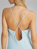 CK D COL Abito lungo crepe low back drape GRIGIOVERDE