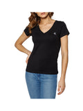 T-shirt ck embroidery stretch collo a v