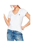 T-shirt ck embroidery stretch collo a v
