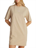 CK J D COL Abito a maglia logo placed inst bianco