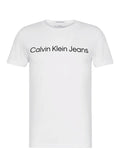 CK J U COL T-shirt core istitutional logo slim bianco