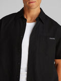 CK J U COL Camicia linen cotton nero