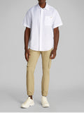 CK J U COL Camicia linen cotton bianco