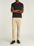 CK J U COL T-shirt slim in stretch di cotone con piccolo logo nero
