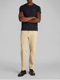 CK J U COL T-shirt slim in stretch di cotone con piccolo logo nero