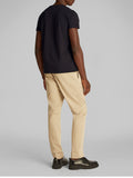 CK J U COL T-shirt slim in stretch di cotone con piccolo logo nero