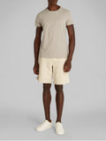 CK J U COL T-shirt slim in stretch di cotone con piccolo logo beige