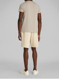 CK J U COL T-shirt slim in stretch di cotone con piccolo logo beige
