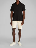 CK J U COL Polo in misto lino cotone cuban nero