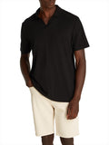 CK J U COL Polo in misto lino cotone cuban nero