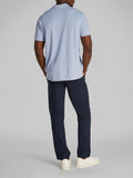 CK J U COL Polo in misto lino cotone cuban blu